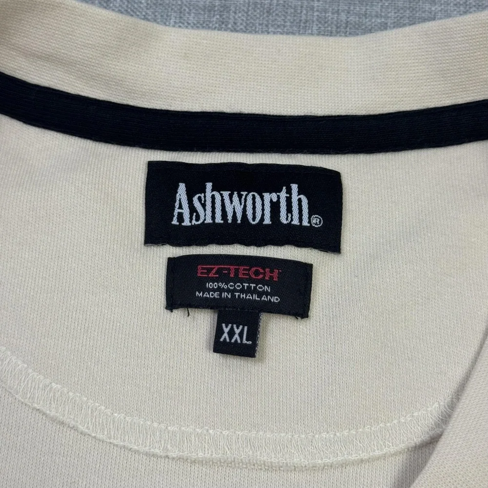 Ashworth Ryder Cup Golf Sweater Vest Mens 2XL Beige V-Neck Embroidered